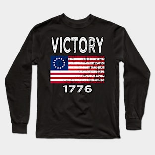 Betsy Ross Flag Victory 1776 USA Long Sleeve T-Shirt